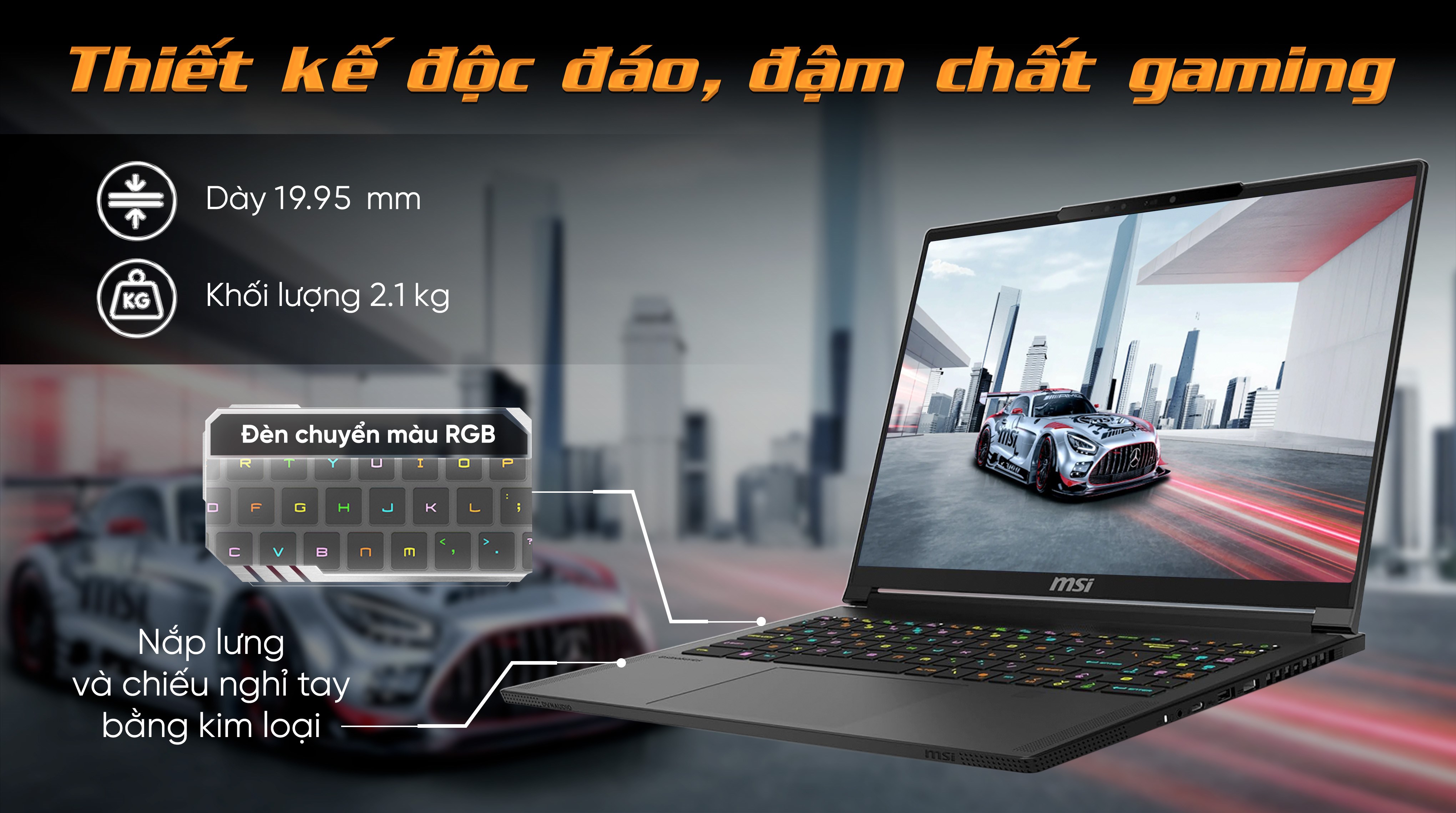 Laptop MSI Gaming Stealth A16 AI+ A3XWFG - 018VN (R9 AI HX 370, 32GB, 1TB, RTX 5060 8GB, QHD+ OLED, 240Hz, Win11)