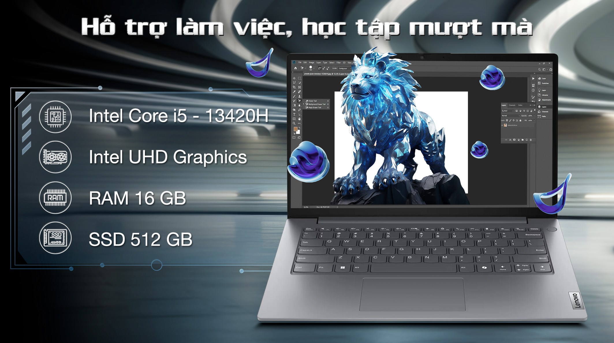 Laptop Lenovo V14 G5 - 83HD005JVN (i5 13420H, 16GB, 512GB, Full HD, Win11)