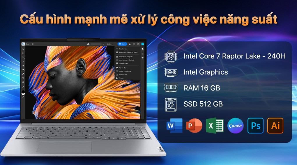 Laptop Lenovo ThinkBook 16 G8 - 21SH0099VN (Core 7 240H, 16GB, 512GB, WUXGA, Win11)