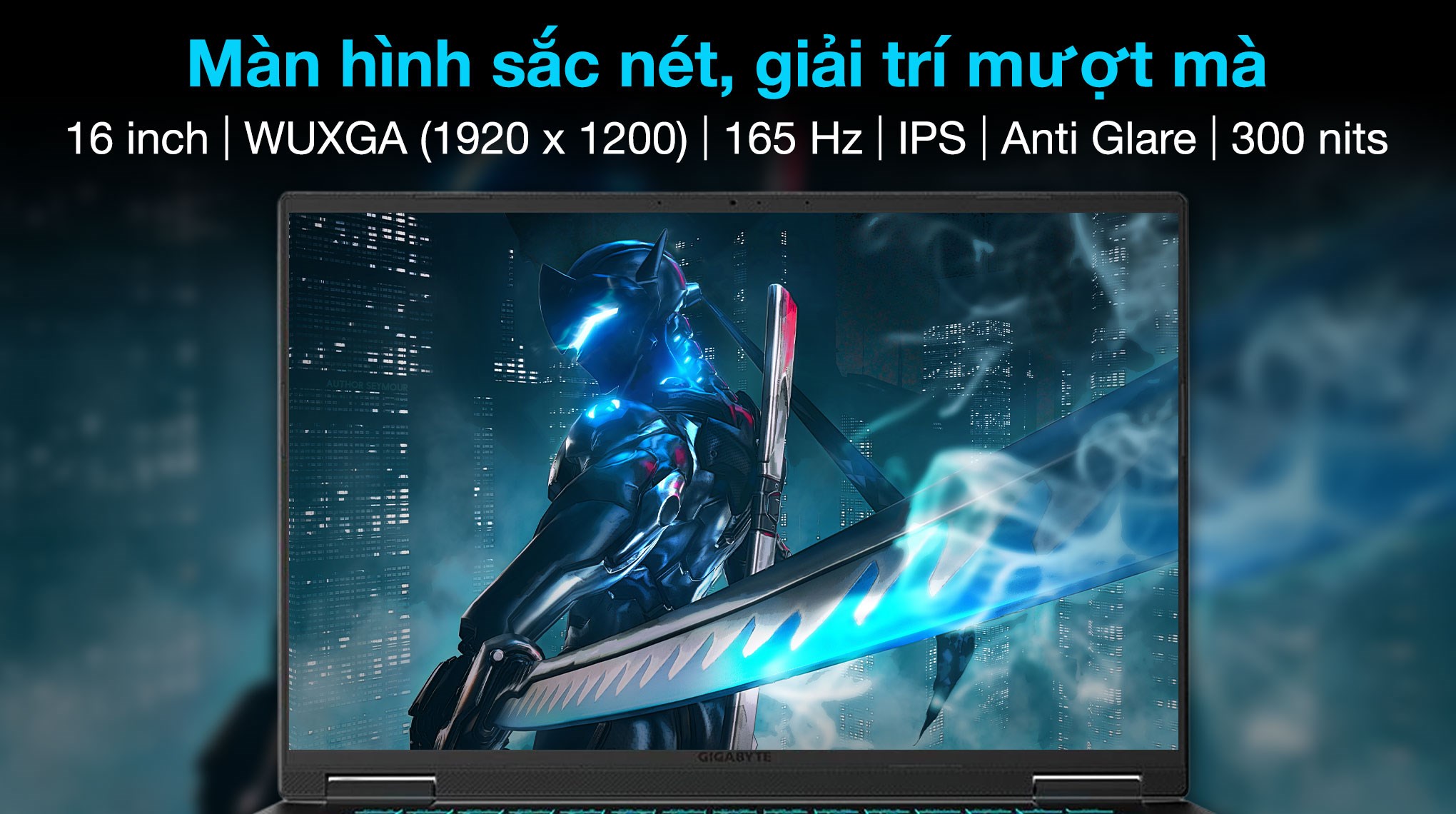 Laptop GIGABYTE Gaming A16 GA6H - GAMING-A16-CTHI3VN893SH (i7 13620H, 16GB, 512GB, RTX 5050 8GB, WUXGA 165Hz, Win11)