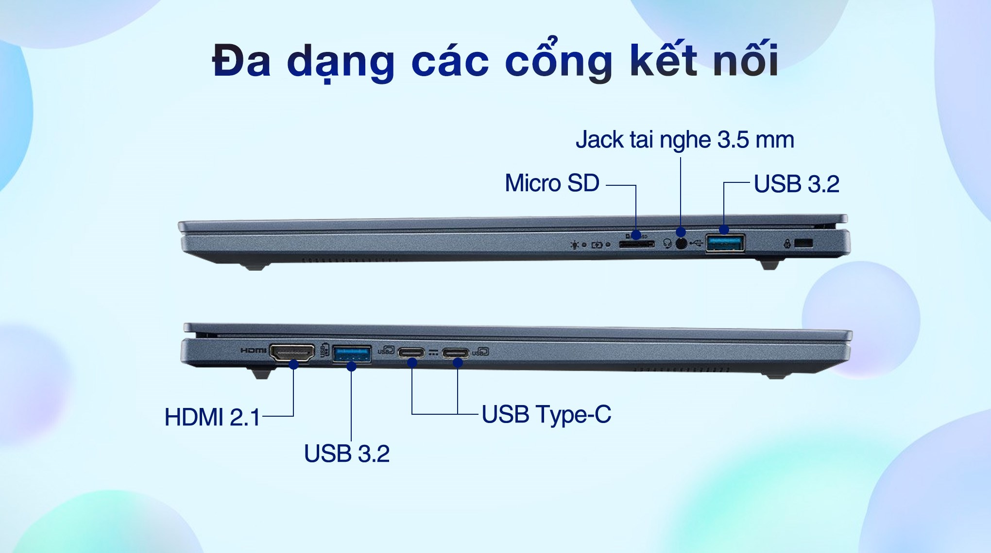 Laptop Acer Aspire 14 AI A14 11M X8FP - NX.JP3SV.001 (X1 26100, 16GB, 512GB, Full HD+ 120Hz, Win11)