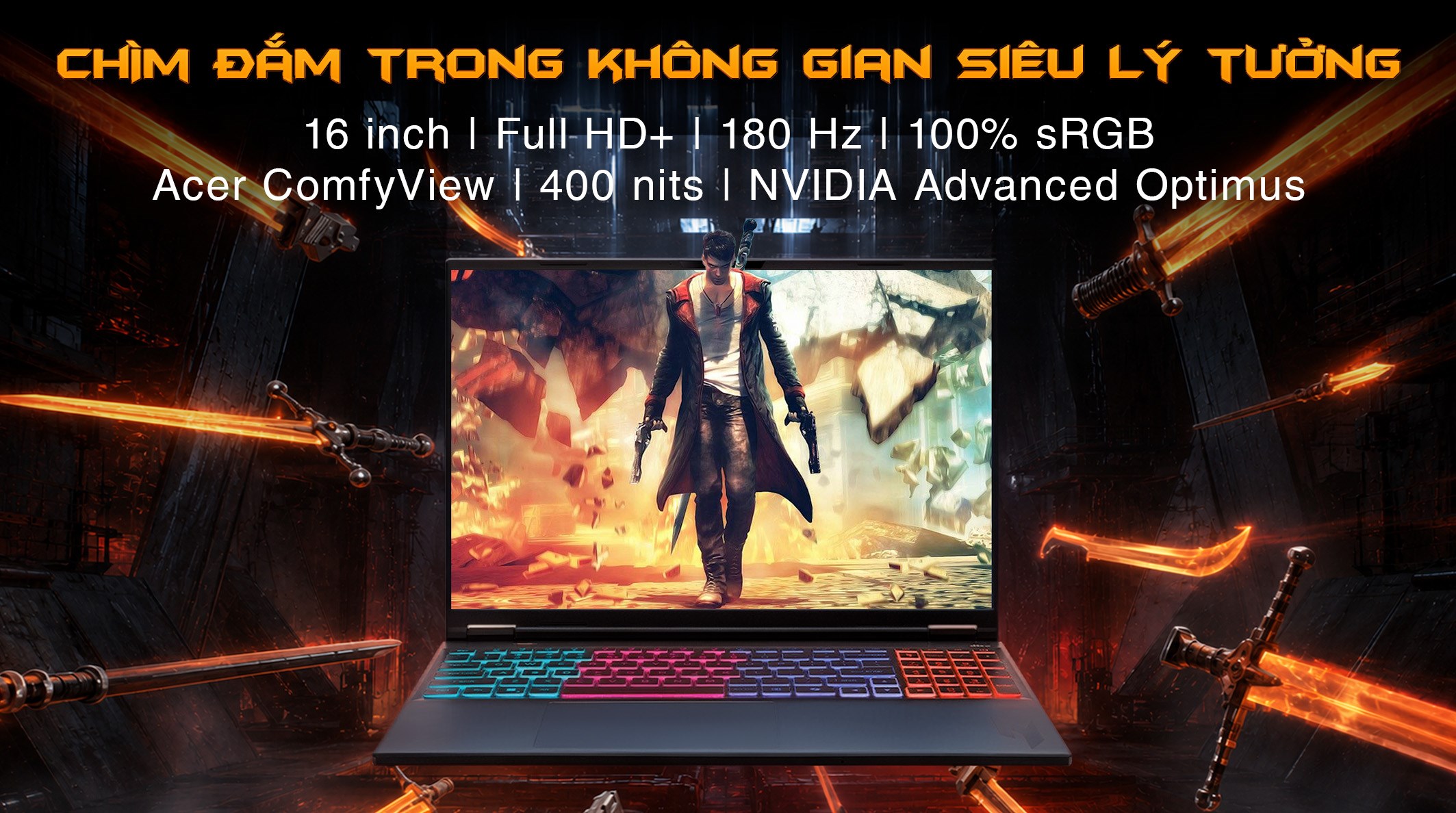 Laptop Acer Gaming Nitro ProPanel AN16S 61 R5F4 - NH.QXFSV.001 (R7 AI 350, 16GB, 512GB, RTX 5060 8GB, Full HD+ 180Hz, Win11)