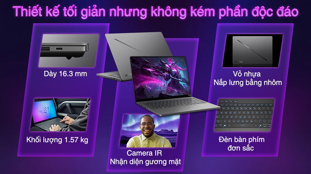 Laptop Asus Gaming ROG Zephyrus G14 GA403WM - QS051WS (R9 AI HX370, 32GB, 1TB, RTX 5060 8GB, 3K OLED 120Hz, OfficeH24+365B, Win11)