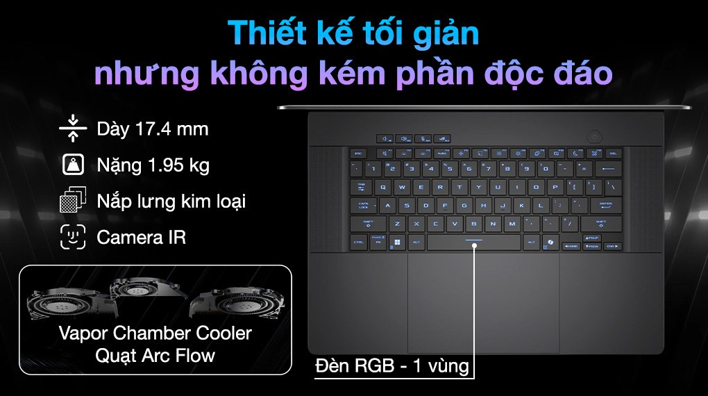 Laptop Asus Gaming ROG Zephyrus G16 GU605CX - QR147W (Ultra 9 285H, 64GB, 2TB, RTX 5090 24GB, WQXGA OLED 240Hz, Win11)