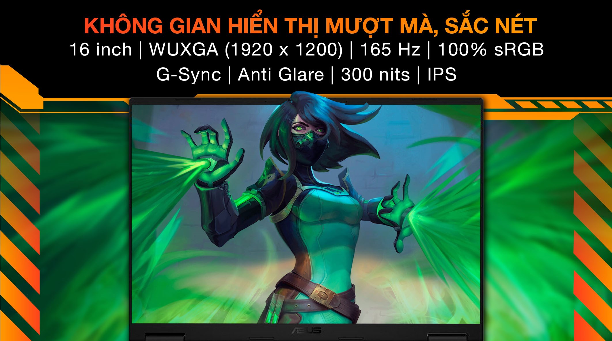 Laptop Asus TUF Gaming F16 FX608JHR - RV160W (i5 14450HX, 16GB, 512GB, RTX 5050 8GB, WUXGA 165Hz, Win11)