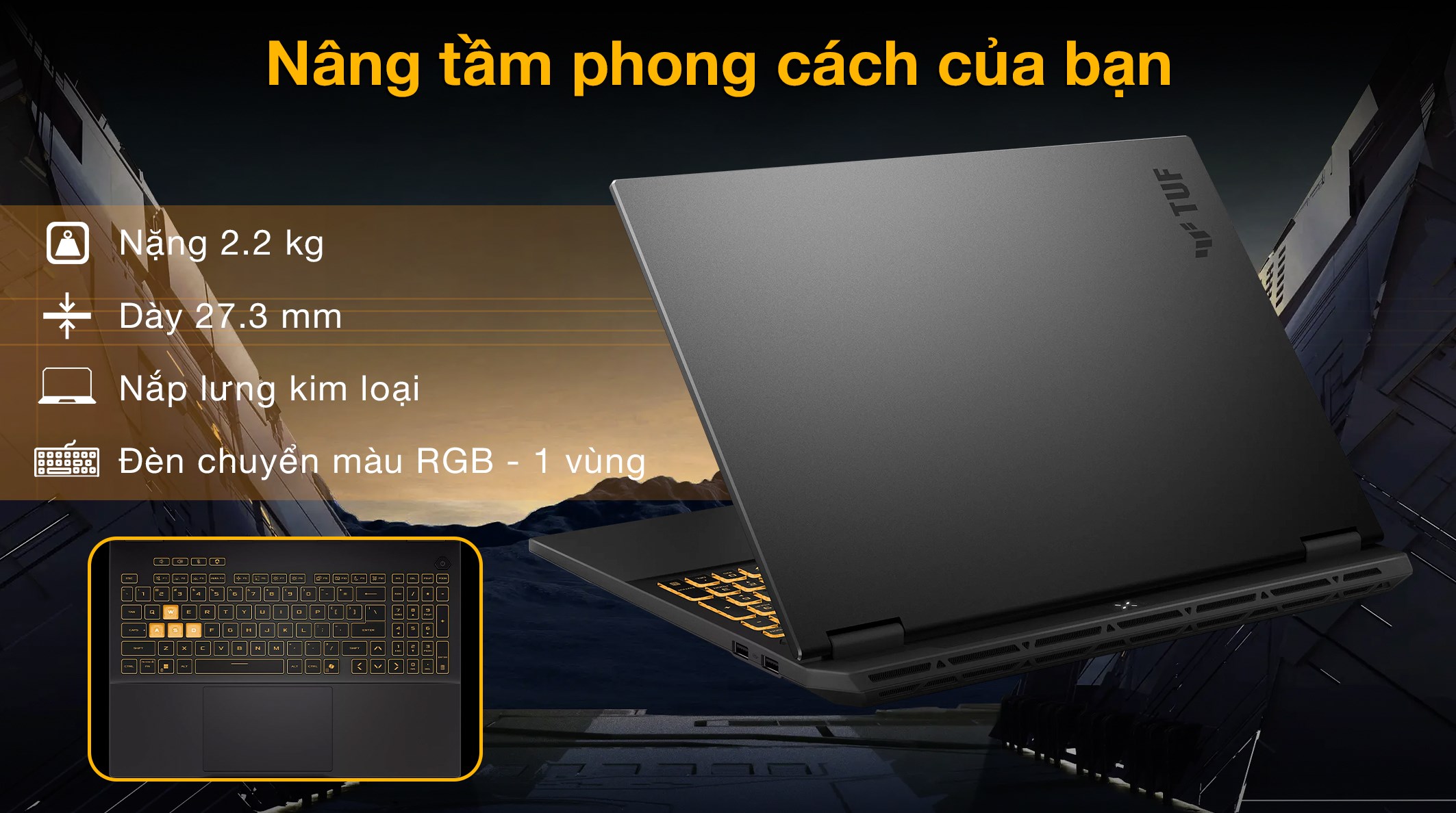 Laptop Asus TUF Gaming F16 FX608JHR - RV131W (i5 13450HX, 32GB, 512GB, RTX 5050 8GB, WUXGA 165Hz, Win11)