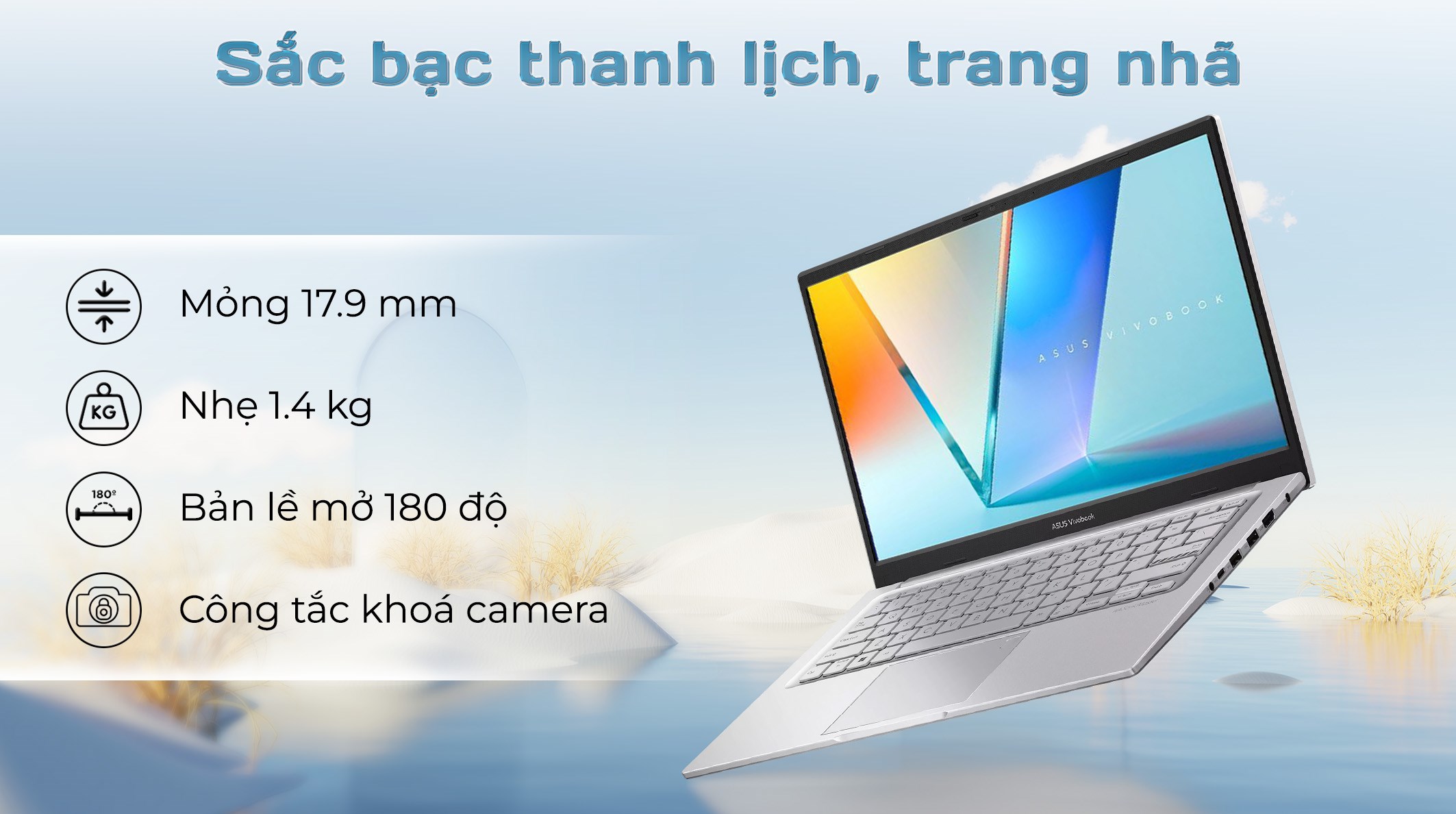 Laptop Asus Vivobook 14 X1404VA - EB260W (Core 5 120U, 16GB, 512GB, Full HD, Win11)
