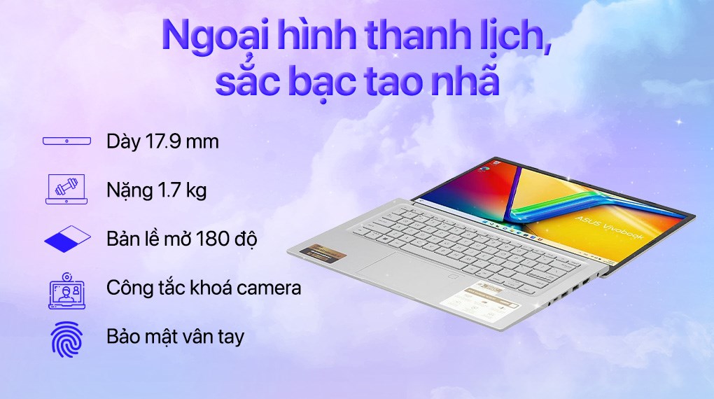 Laptop Asus Vivobook 15 X1504VA - BQ285W (Core 5 120U, 16GB, 512GB, Full HD, Win11)