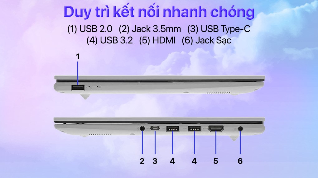 Laptop Asus Vivobook 15 X1504VA - BQ285W (Core 5 120U, 16GB, 512GB, Full HD, Win11)