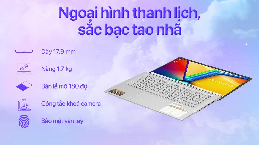 Laptop Asus Vivobook 15 X1504VA - BQ295W (Core 7 150U, 16GB, 512GB, Full HD, Win11)