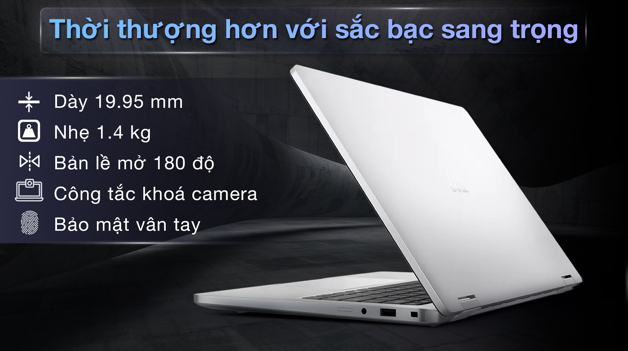 Laptop Dell Pro 14 Plus PB14250 - 235U-16512W (Ultra 5 235U, 16GB, 512GB, Full HD+, KYHD, Win11)