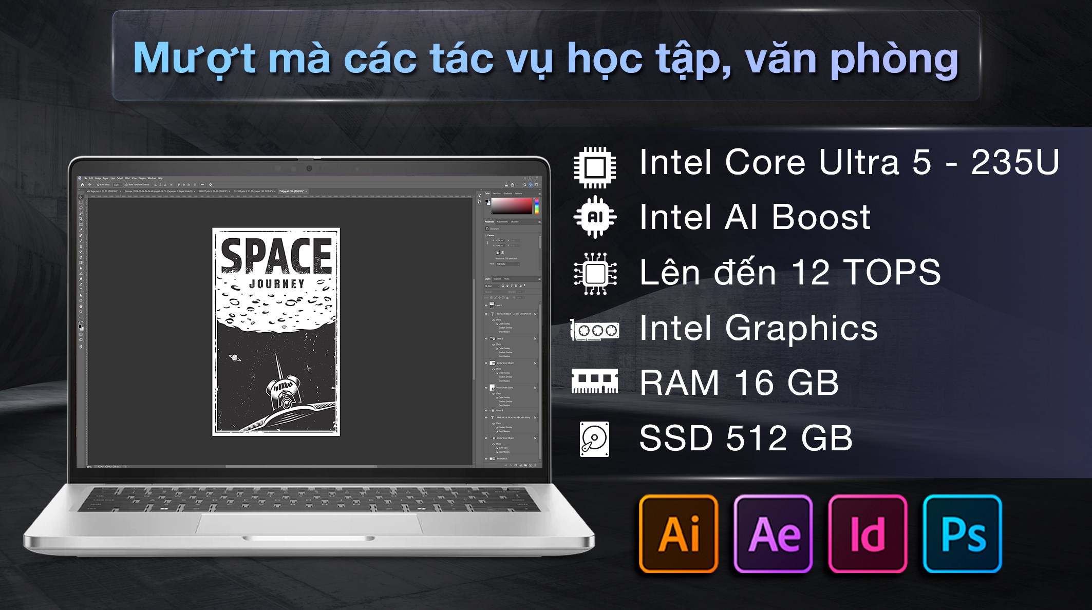 Laptop Dell Pro 14 Plus PB14250 - 235U-16512W (Ultra 5 235U, 16GB, 512GB, Full HD+, KYHD, Win11)