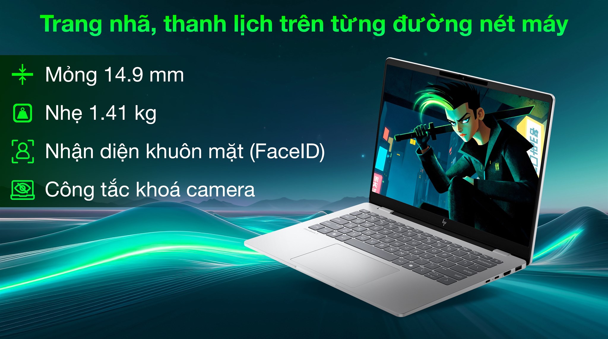 Laptop HP OmniBook 7 14 fs0043TU - C1MN3PA (Core 5 210H, 16GB, 512GB, 2K, OfficeH24+365, Win11)