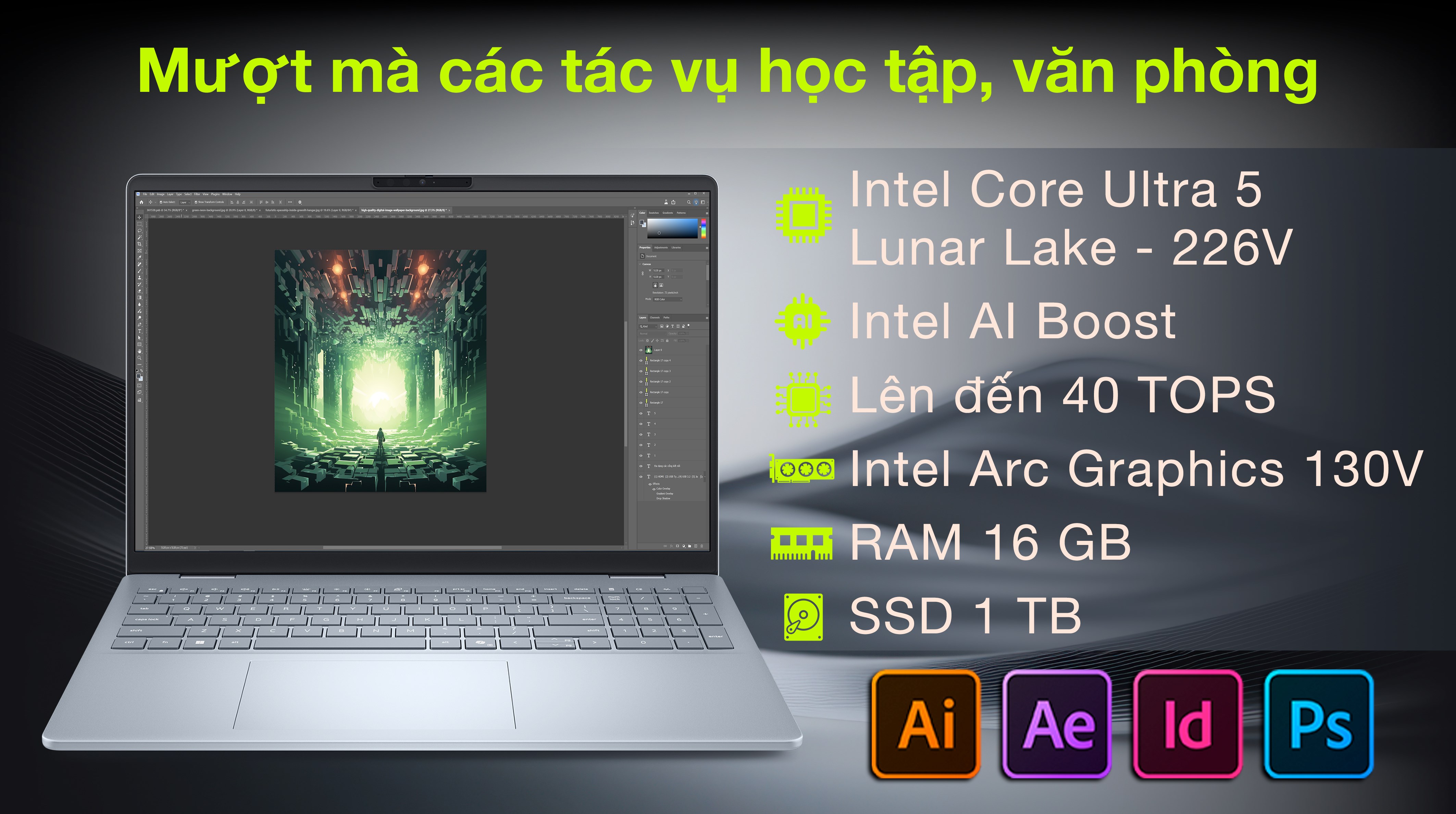 Laptop Dell 16 Plus DB16250 - DB6U5387W1 (Ultra 5 226V, 16GB, 1TB, WQXGA, OfficeH24+365, Win11)