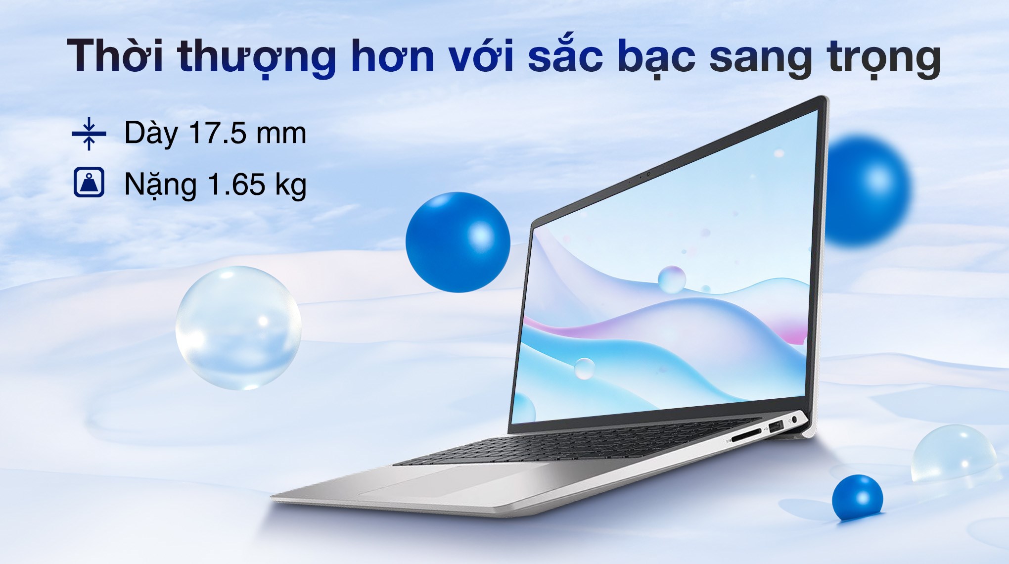 Laptop Dell 15 DC15250 - DC5I7952W1 (i7 1355U, 16GB, 512GB, Full HD+ 120Hz, OfficeH24+365, Win11)