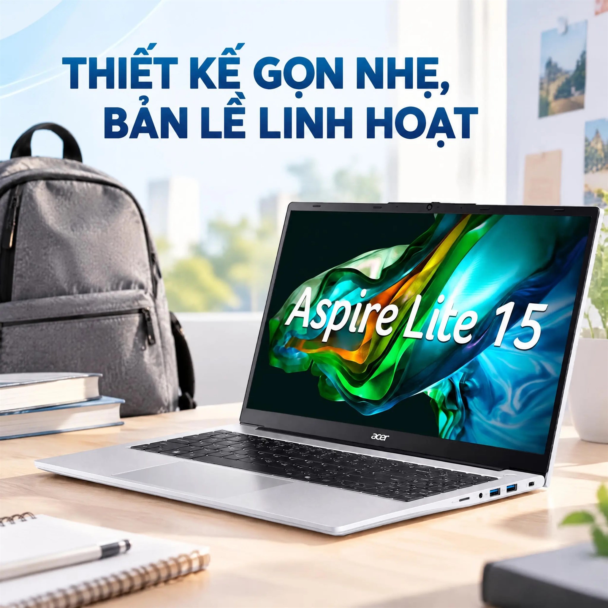Laptop Acer Aspire Lite 15 AL15-46P-R73C - NX.JXMSV.001 (R3 5400U, 8GB, 512GB, Full HD, Win11)