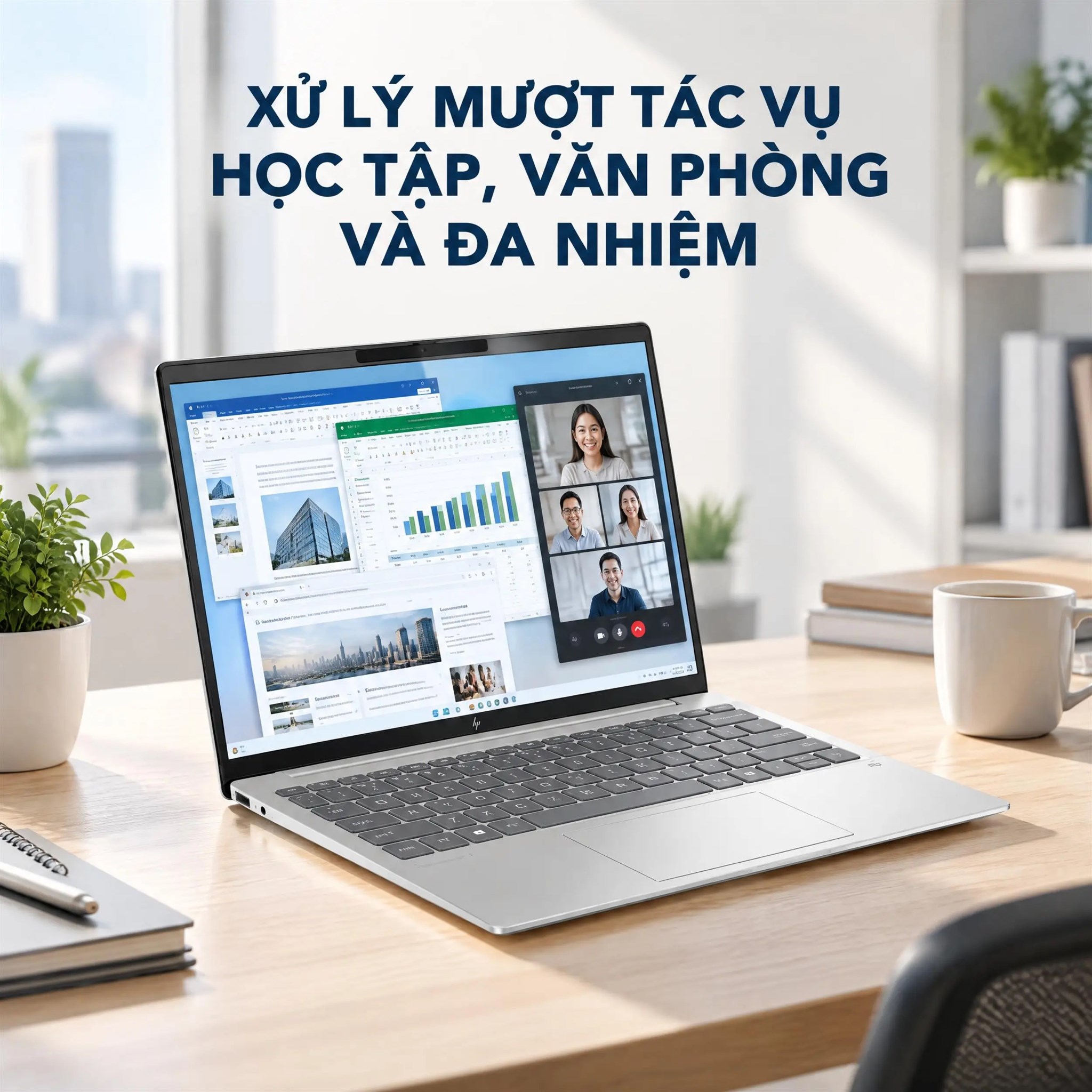 Laptop HP OmniBook 7 Aero 13 bg1087AU - BZ7S1PA (R5 AI 340, 16GB, 512GB, WUXGA, OfficeH24+365, Win11)