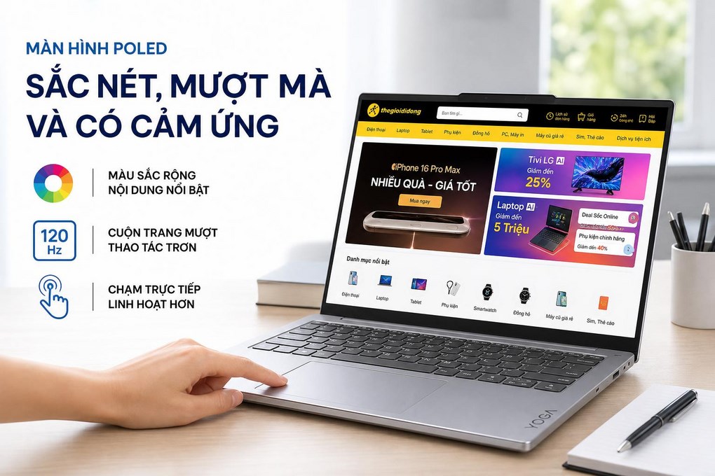 Laptop Lenovo Yoga Slim 7 Ultra 14IPH11 - 83QK0015VN (Ultra 7 355, 32GB, 1TB, WQXGA+ 120Hz, Cảm ứng, OfficeH24+365, Win11) - 3