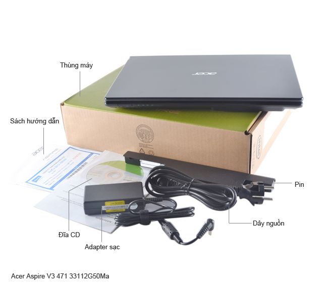 Bộ sản phẩm gồm: Hộp, Pin, Dây nguồn, Sách hướng dẫn