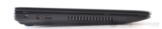 Cạnh trái Asus X401A 2372G50 với một cổng USB và khe tản nhiệt Cạnh trái Asus X401A 2372G50 với một cổng USB và khe tản nhiệt