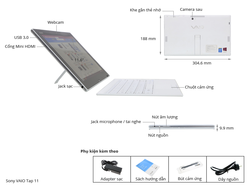 Sony VAIO Tap 11 SVT11215SG 54214G128W8T