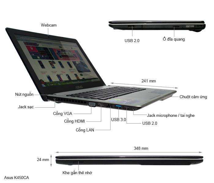 Laptop Asus K450CA 53334G50