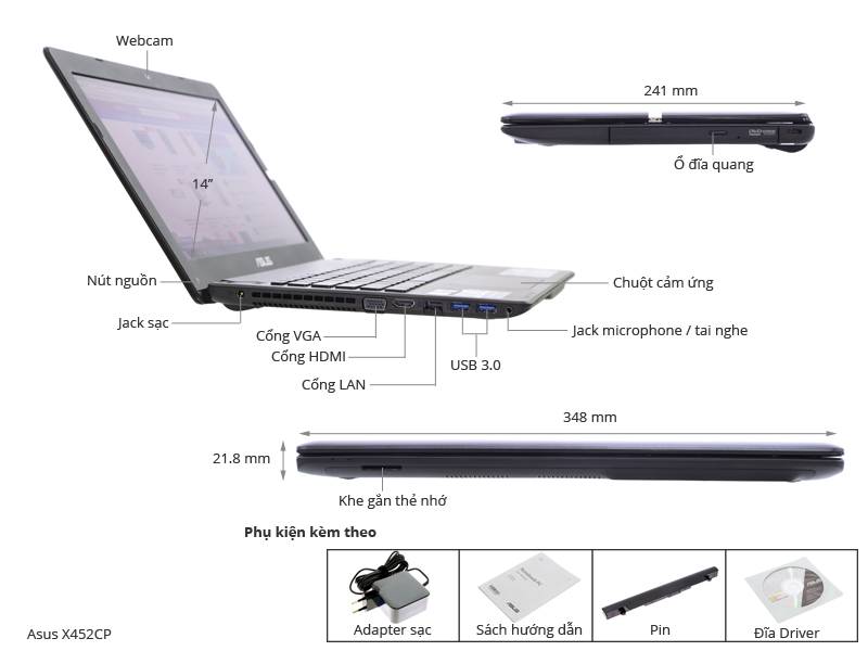 Asus X452CP 33214G50G