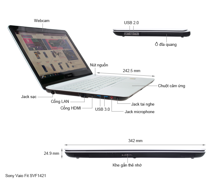 Sony Vaio Fit SVF1421PSG 2112G50W8