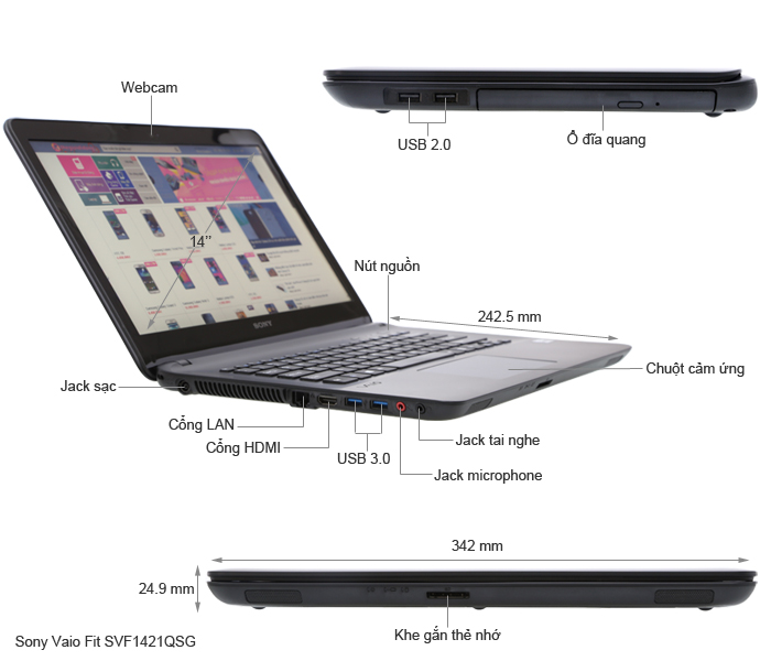 Sony Vaio Fit SVF1421QSG 33212G75W8