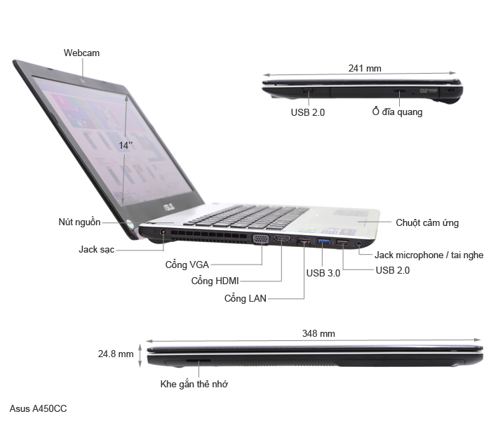 Asus A450CC 53334G75G
