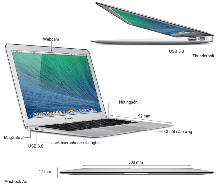 Macbook Air 2014 MD711ZP/B i5 4260U,RAM 4GB | Thegioididong