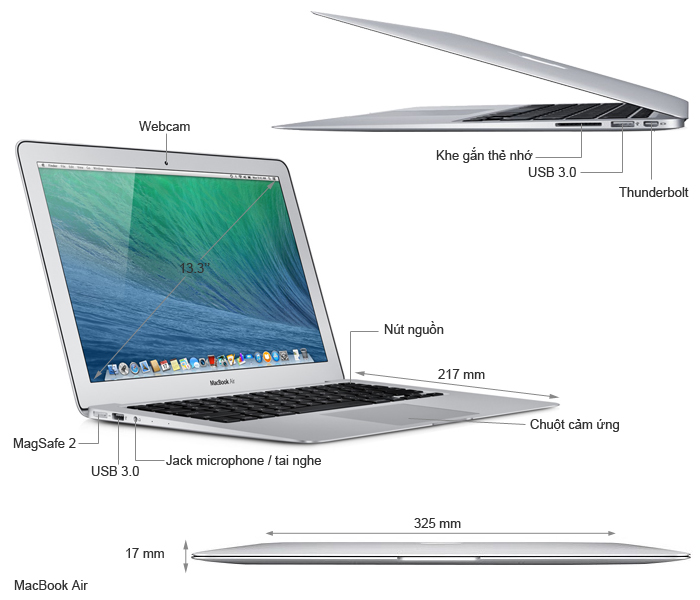 MacBook本体 MacBook Air2014 Macbook Air 2014 MD761ZP/B i5 4260U,RAM 4GB | Thegioididong
