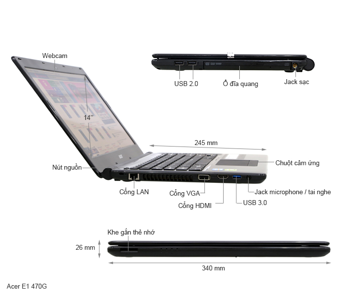 Acer Aspire E1 470G 33212G50GMn