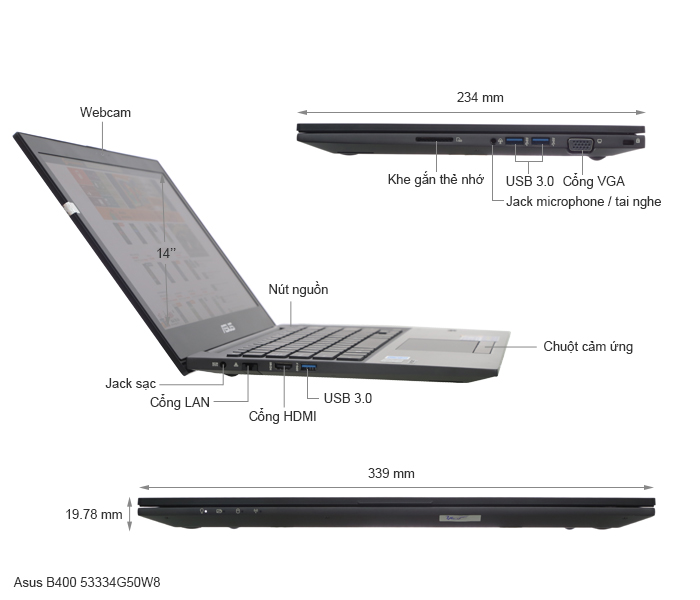 Asus B400 53334G50W8