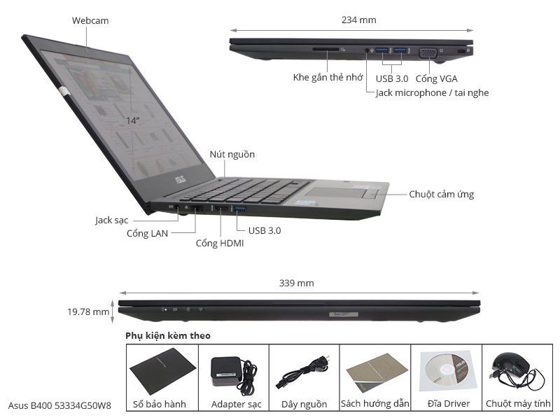 Asus B400 53334G50W8