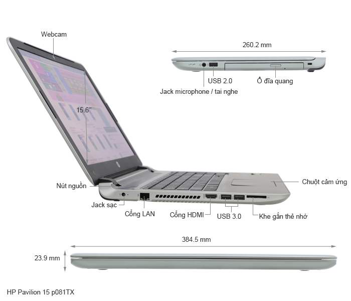 HP Pavilion 15 p081TX 54214G50GW8