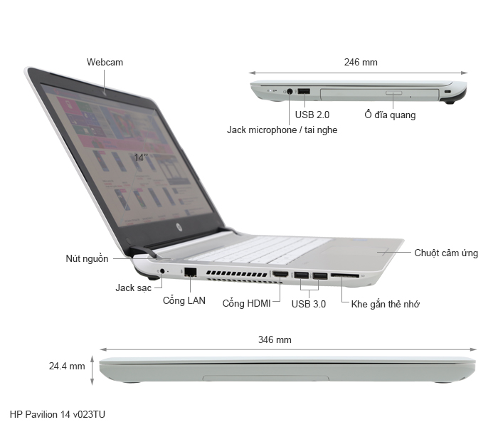 HP Pavilion 14 v023TU 34034G50W8
