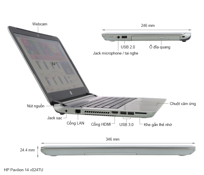 HP Pavilion 14 v024TU 54214G50W8