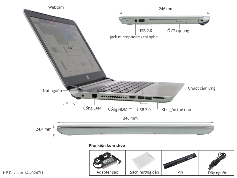 HP Pavilion 14 v024TU 54214G50W8