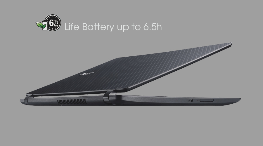 <p>Nhờ trang bị l&otilde;i Pin dung lượng cao, thời lượng Pin tr&ecirc;n Acer Aspire V3 371 rất ấn tượng l&ecirc;n tới 6,5 giờ ở điều kiện sử dụng b&igrave;nh thường.</p>