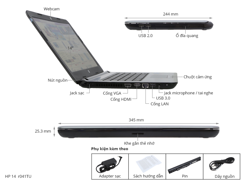 HP 14  r041TU 34034G50 (J6M10PA)