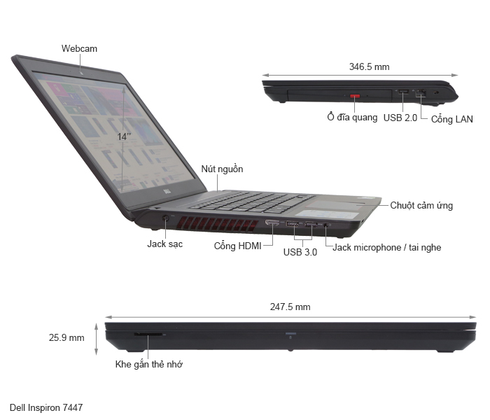 Dell Inspiron 7447 74718G1TGW8.1