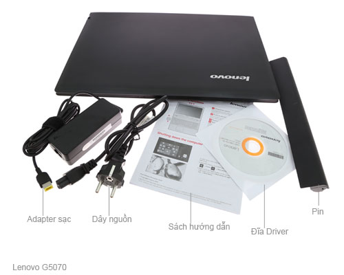 Bộ sản phẩm gồm: Pin, Dây nguồn, Thùng máy, Adapter sạc