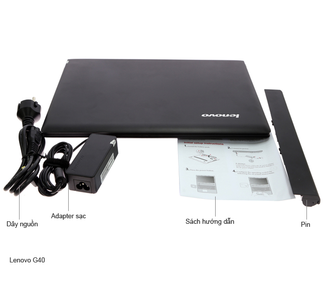 Bộ sản phẩm gồm: Pin, Dây nguồn, Sách hướng dẫn, Thùng máy, Adapter sạc