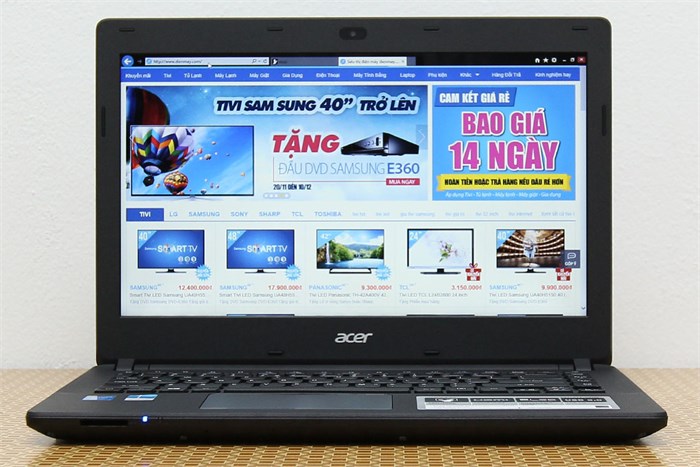 Laptop Acer Aspire ES1 411 N3540/4G/500G/Win8.1/KhôngDVD Màu Đen
