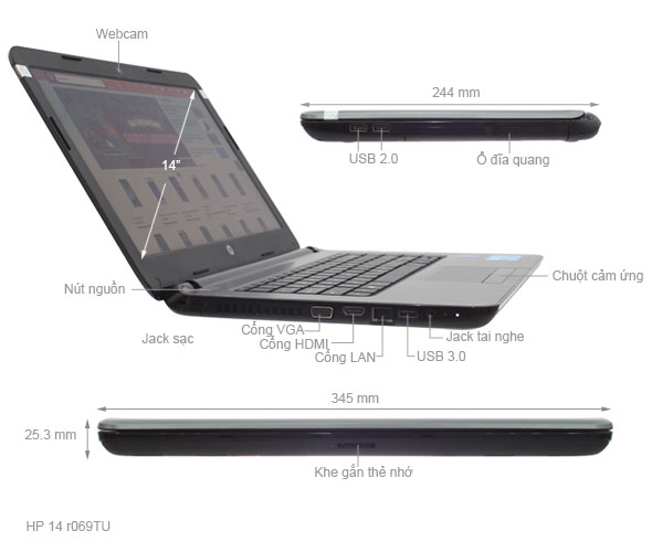 HP 14 r069TU N3540/2G/500G/Win8.1