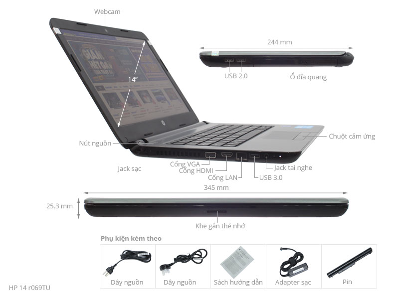 HP 14 r069TU N3540/2G/500G/Win8.1