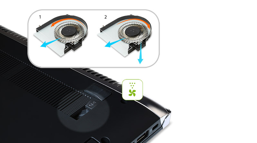 <p>Trang bị 2 quạt l&agrave;m m&aacute;t c&ugrave;ng c&ocirc;ng nghệ&nbsp;<span id="result_box" lang="vi">Acer CoolBoost&nbsp;gi&uacute;p m&aacute;y c&oacute;&nbsp;thể dễ d&agrave;ng kiểm so&aacute;t luồng kh&ocirc;ng kh&iacute; v&agrave; cải thiện hệ thống l&agrave;m m&aacute;t.</span></p>