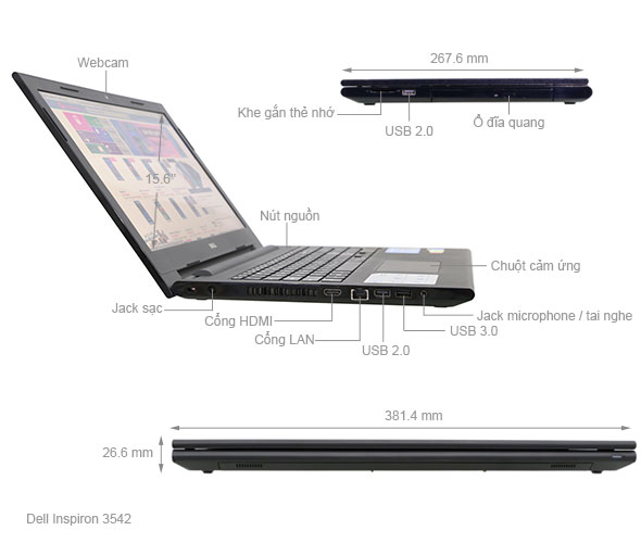 Dell Inspiron 3542 i3 4005U/4G/500G/VGA2G/Win8.1