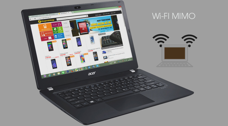 <p>Kết nối Wi-Fi được trang bị c&ocirc;ng nghệ thu s&oacute;ng k&eacute;p MiMo. C&ocirc;ng nghệ n&agrave;y gi&uacute;p m&aacute;y thu s&oacute;ng Wi-Fi mạnh hơn c&aacute;c m&aacute;y thường.</p>